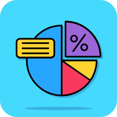 Grafik simgesiyle pasta grafiği, vektör illüstrasyon tasarımı