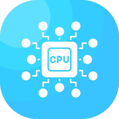 Cpu simge vektör illüstrasyonu