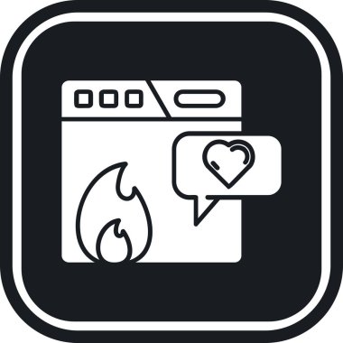 Kalp ikonu vektör illüstrasyonu