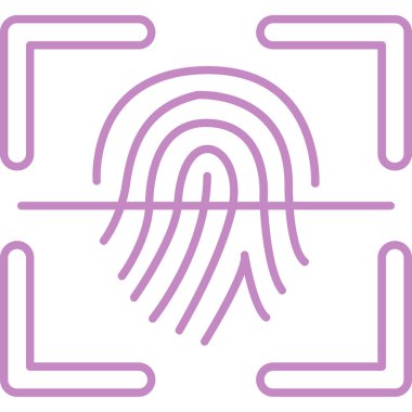 Parmak izi. Web simgesi basit illüstrasyon