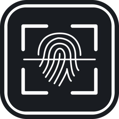 Parmak izi tarayıcı simgesi işaret vektörü çizimi