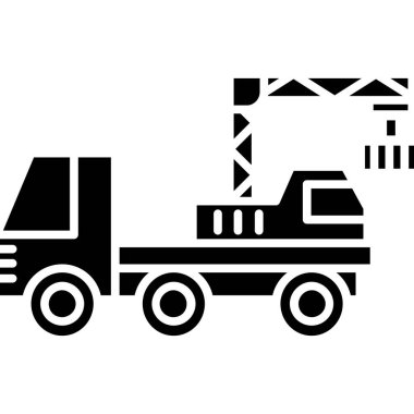 Karavan ikonlu kamyon. Web için fragman vektör simgesi olan fragman çizimi