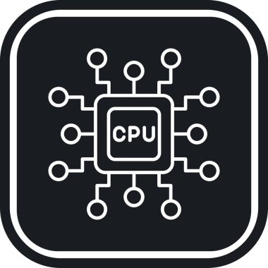 İşlemci. Web simgesi basit illüstrasyon