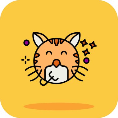 Şirin kedi çizgi film karakteri çizimi.