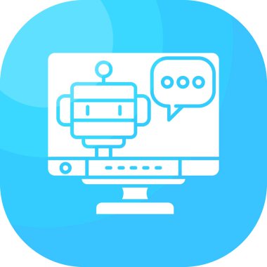 Sohbet web simgesi, basit vektör illüstrasyonu