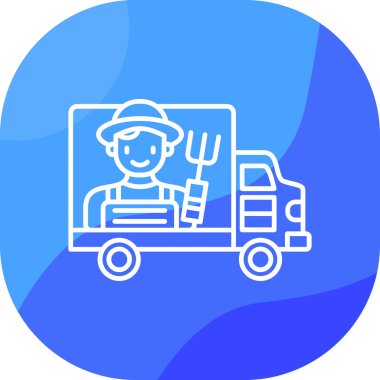 dağıtım kamyonu simgesi, vektör illüstrasyonu basit tasarım