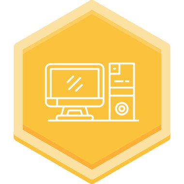 Bilgisayar. Basit ağ simgesi