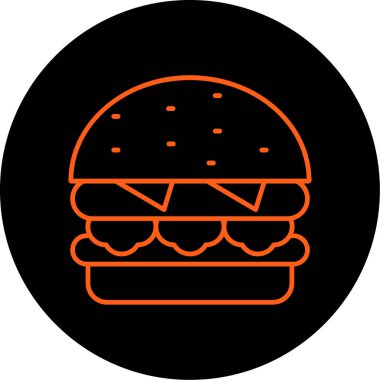 Hamburger simgesinin vektör illüstrasyonu