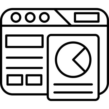 tarayıcı simgesi, vektör illüstrasyonu