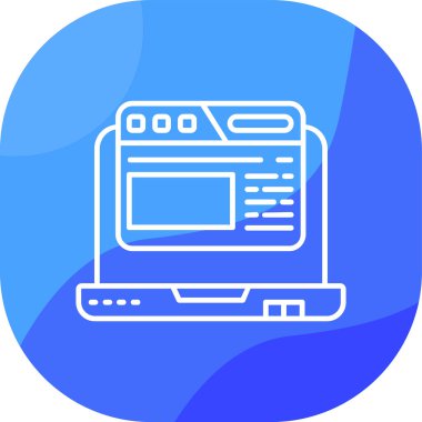 Bilgisayar. Web simgesi basit illüstrasyon