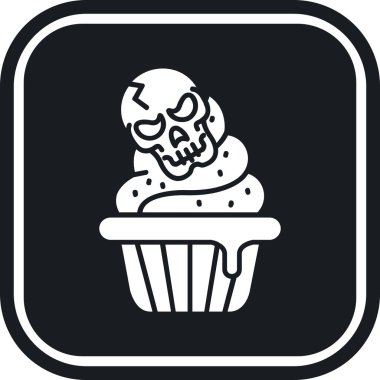 cupcake ikonu vektör illüstrasyonu