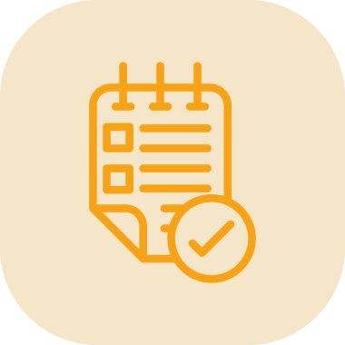 Kontrol listesi vektör renk çizgisi simgesi