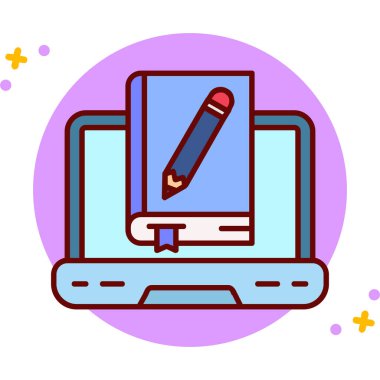 Dizüstü bilgisayar simgesi vektör çizimi