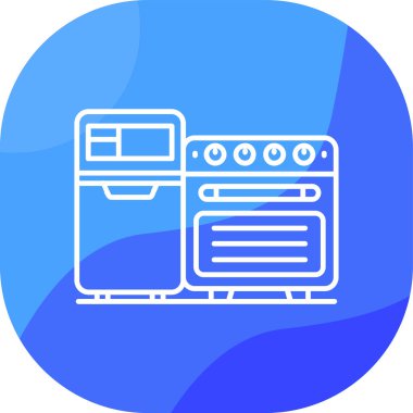 Mikrodalga fırın. Web simgesi basit tasarım