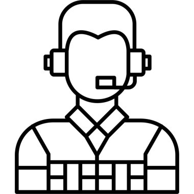 kulaklık simgesi. Web için kulaklık vektör simgesinin özet çizimi