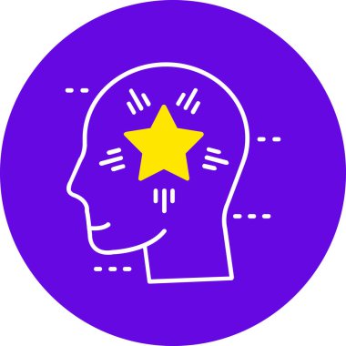 yıldız simgesine sahip baş, vektör illüstrasyon tasarımı