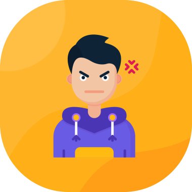 Dizüstü bilgisayar vektör illüstrasyonlu kızgın adam