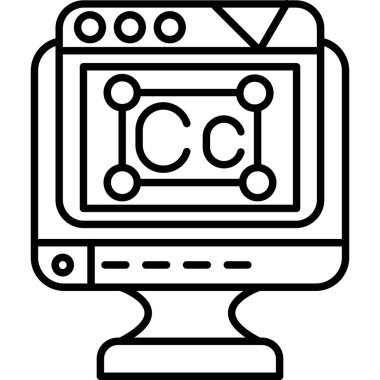 Bilgisayar monitörü simgesi. Beyaz arkaplanda izole edilmiş web tasarımı için ana bilgisayar izleme vektör simgesi