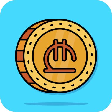 Beyaz zemin üzerinde izole edilmiş kripto para ikonu ile altın çizgi para bitcoin. Bozuk para. Kripto para birimi sembolü. Şifreli para birimi. vektör.