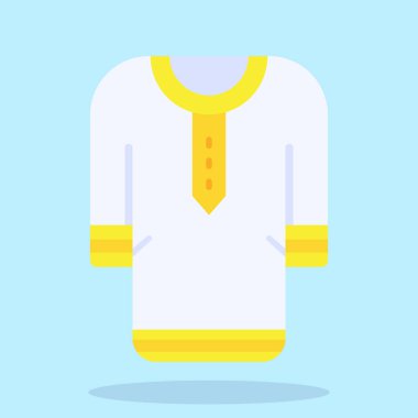 Beyaz gömlek ikonu. Web için beyaz vektör simgesinin düz çizimi