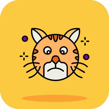 Şirin kedi suratlı çizgi filmin vektör çizimi