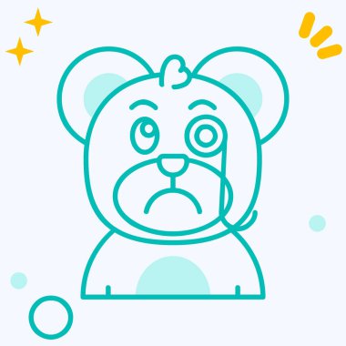 Çizgi başı simgesi beyaz arkaplanda izole edildi. Renkli taslak konsepti. vektör