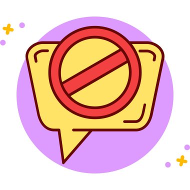 Mesaj simgesi vektörünü durdur. İnce çizgi işareti. izole edilmiş sınır sembolü çizimi