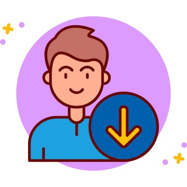 ok işareti vektör illüstrasyon tasarımı olan adam