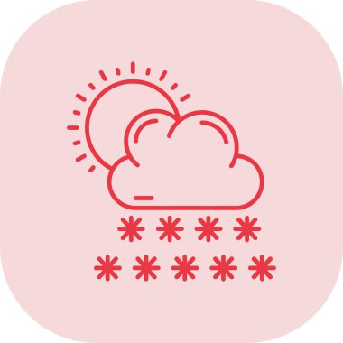 Kar ve güneş ikonu olan bulut