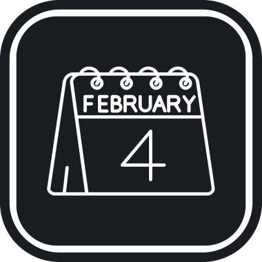 Takvim Şubat ayındaki tasarım vektörü illüstrasyonu