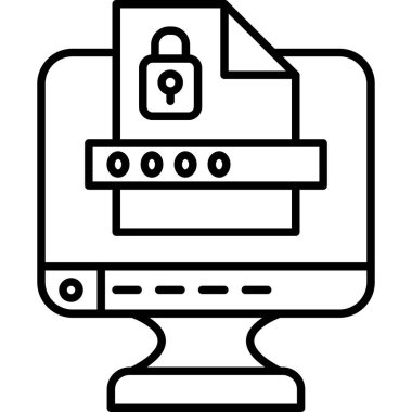 bilgisayar parola teknolojisi simgesi, özet biçimi