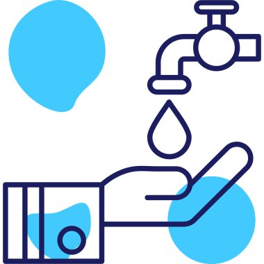 Su musluğu simgesi vektör illüstrasyonu