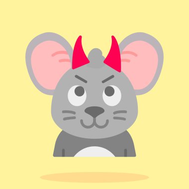 Kızgın kedi ve fare, düz stil.