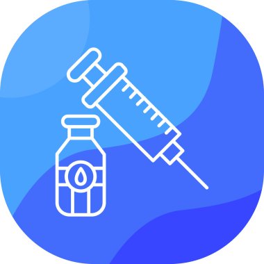 Aşı enjeksiyon ikonu. Aşı, şırınga. Aşı enjeksiyonu. Aşı. Tıbbi, aşı, grip. vektör illüstrasyonu