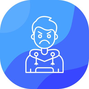 kızgın yüz simgesi, vektör illüstrasyonu