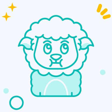 Moda tarzında izole edilmiş koyun simgesi