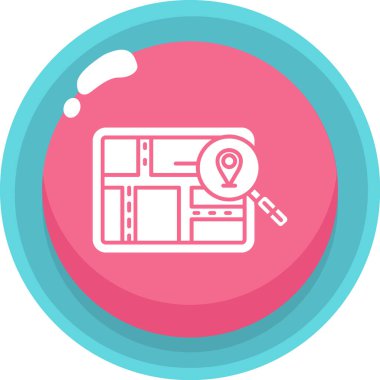 Harita. Web simgesi basit illüstrasyon