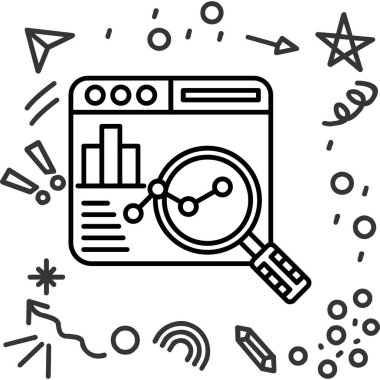 arama ve veri vektör çizgisi simgesi