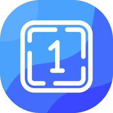 Bir numaralı simge, vektör illüstrasyonu