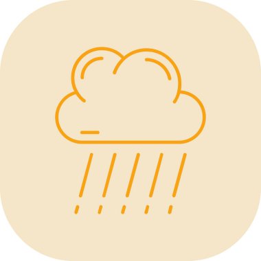 Yağmur simgesi vektör illüstrasyonlu bulut