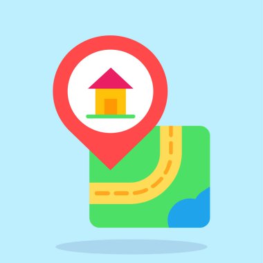 Evin konumu PIN vektör simgesi