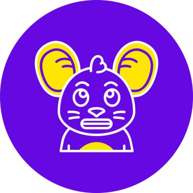 Bir tavşanın şirin çizgi film ikonunun vektör çizimi