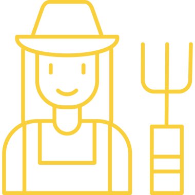 Çiftçi çiftçi ikonu ana hatlarıyla