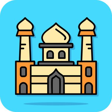 Cami binası simgesi, düz stil