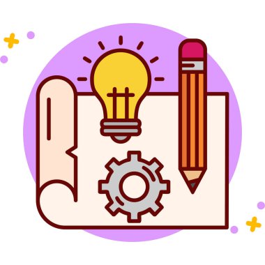 Fikir, yaratıcı simge, vektör illüstrasyonu