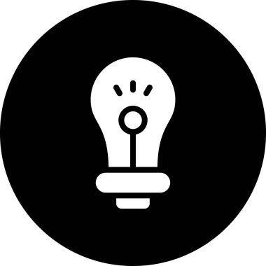 Ampul ikonu vektör illüstrasyonu. Fikir ışığı işareti