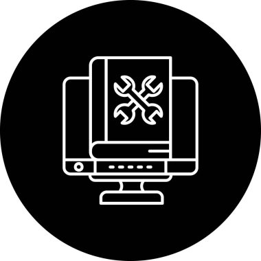 Bilgisayar simgesi. Web için basit bilgisayar vektör simgeleri çizimi