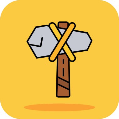 Ahşap balta simgesinin vektör çizimi