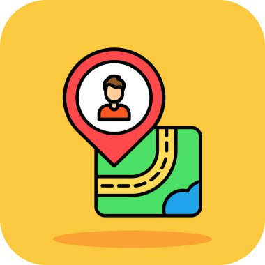 Harita yön bulma vektör simgesi. beyaz arkaplanda GPS ile izole edilmiş çizgi film vektör illüstrasyonu.