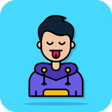 Kostümlü sevimli karikatür adamın vektör çizimi